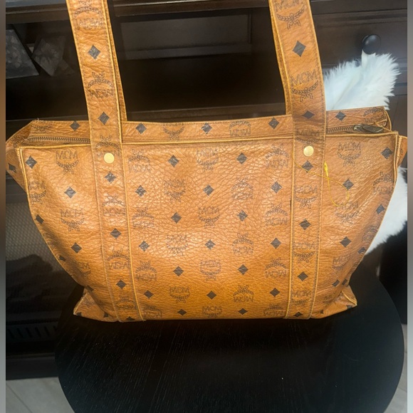 Vintage MCM Visetos Shopper Tote | Cognac | Authentic - Picture 3 of 13